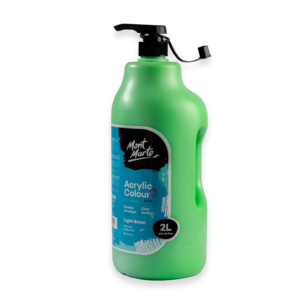 Acrylic Colour Paint Signature 2L Bottle with Pump – Light Green - Image 4