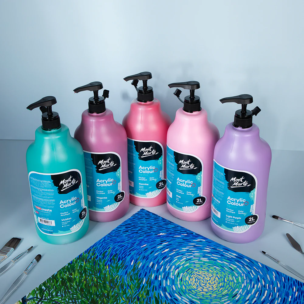 Acrylic Colour Paint Signature 2L Bottle with Pump – Light Purple - Image 9