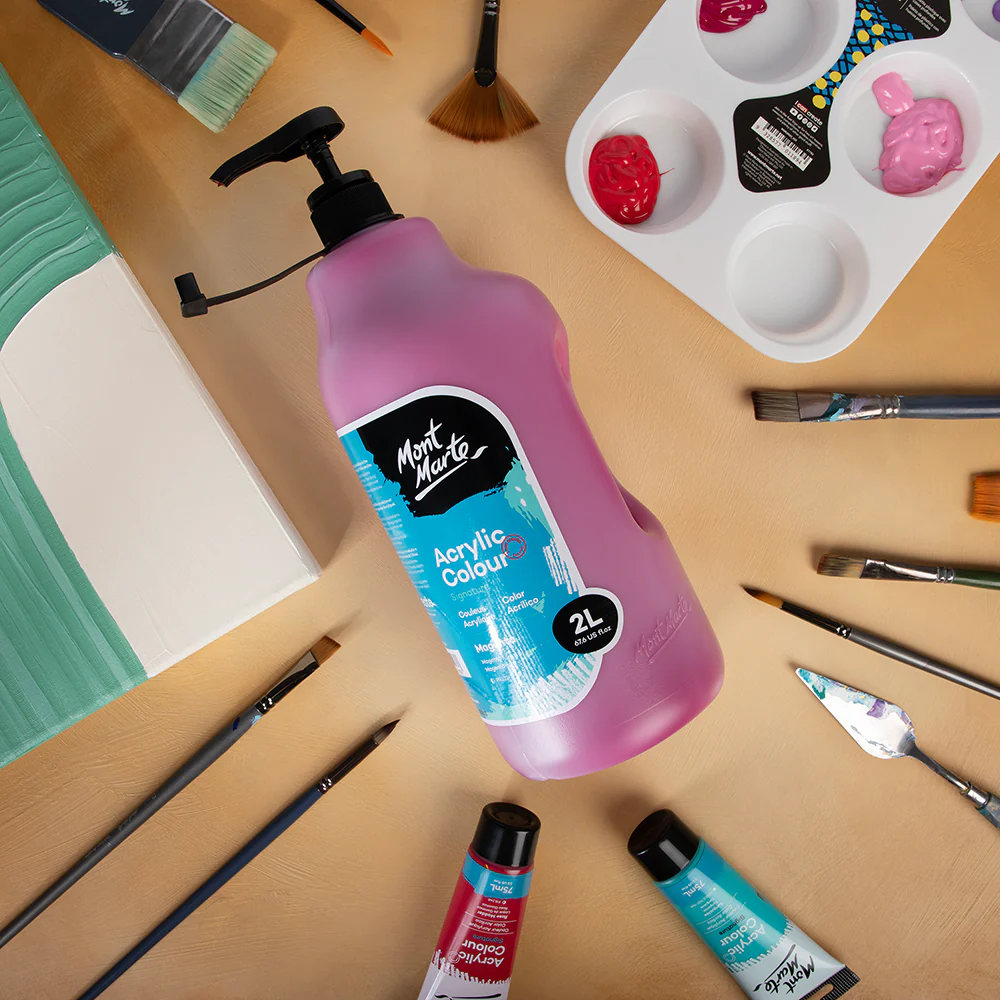 Acrylic Colour Paint Signature 2L Bottle with Pump – Magenta - Image 10