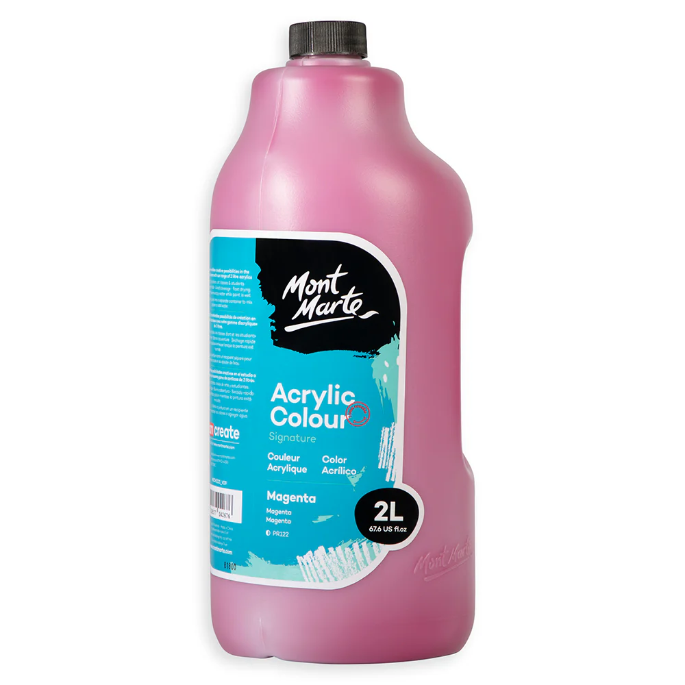 Acrylic Colour Paint Signature 2L Bottle with Pump – Magenta - Image 2