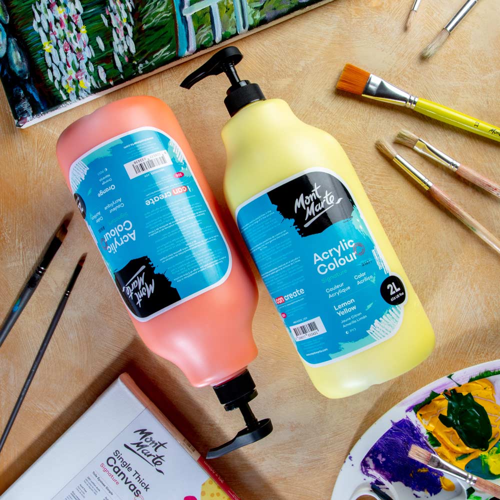 Acrylic Colour Paint Signature 2L Bottle with Pump – Orange - Image 10