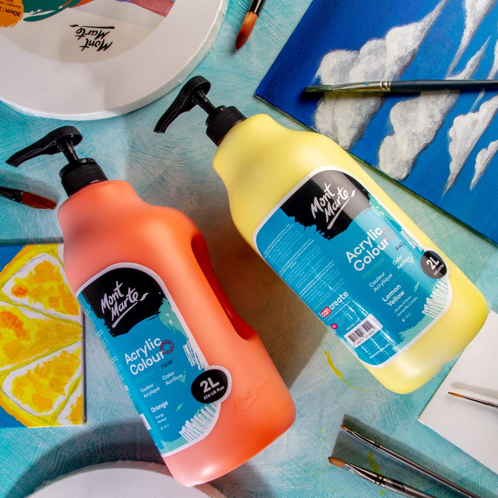 Acrylic Colour Paint Signature 2L Bottle with Pump – Orange - Image 11