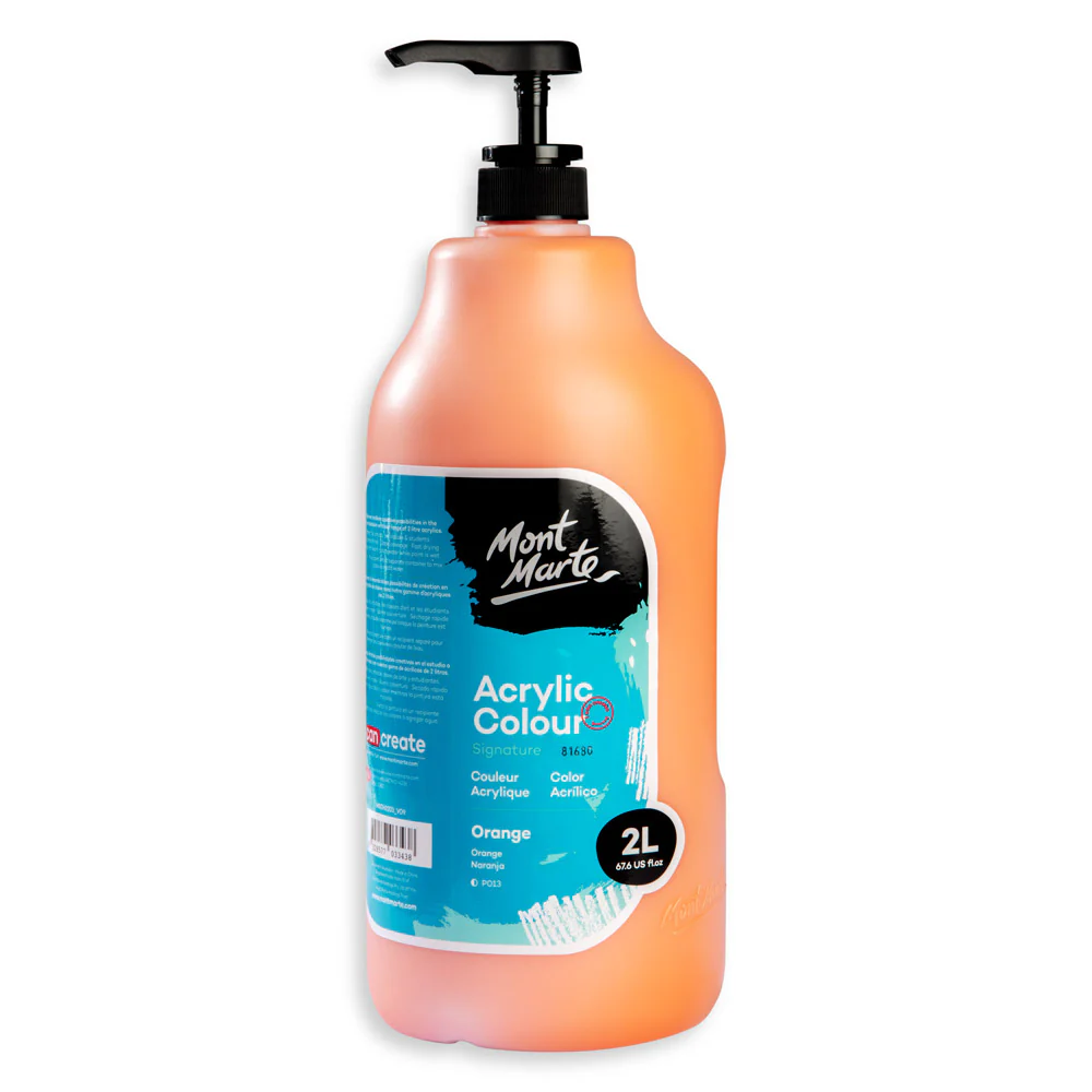 Acrylic Colour Paint Signature 2L Bottle with Pump – Orange - Image 4