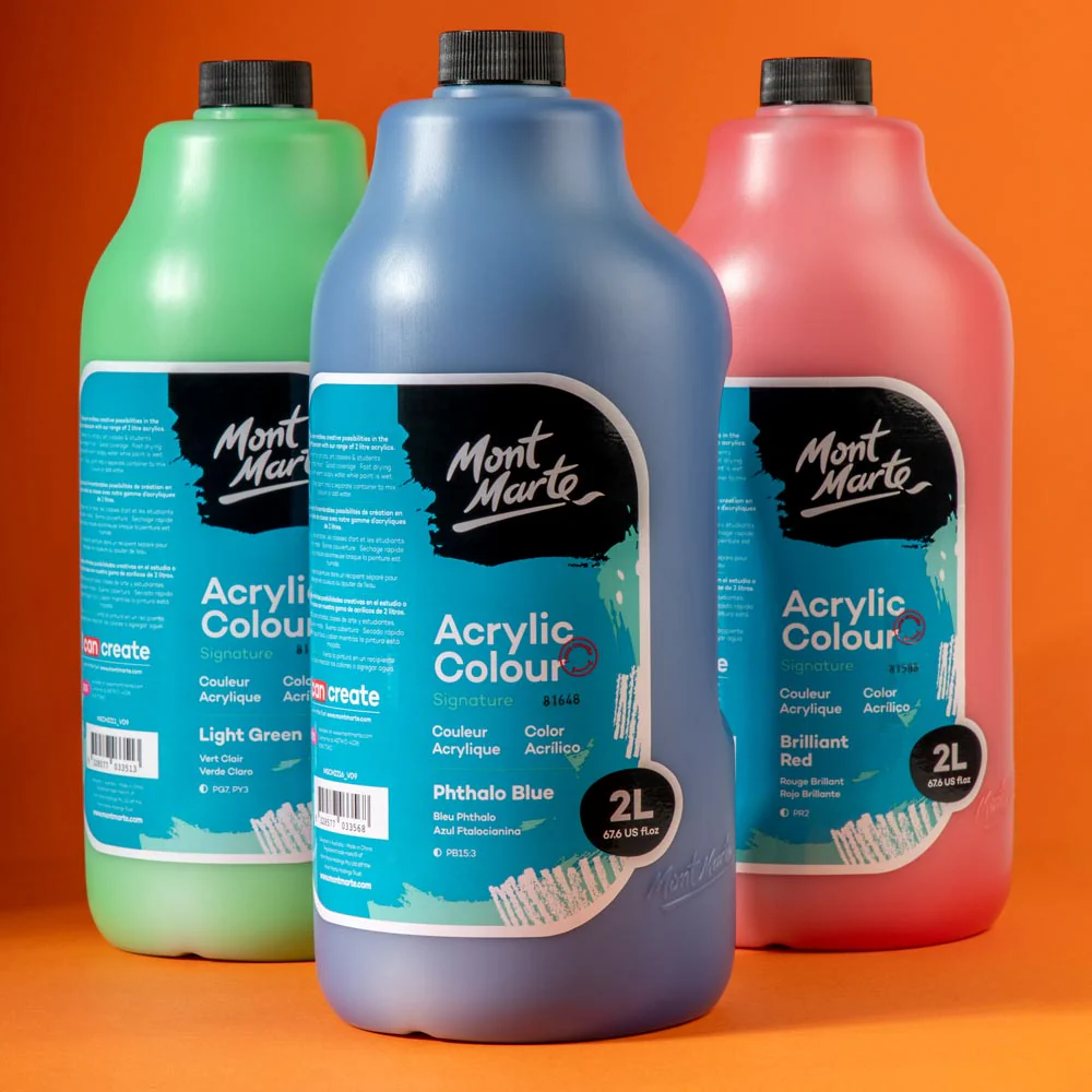 Acrylic Colour Paint Signature 2L Bottle with Pump – Phthalo Blue - Image 10