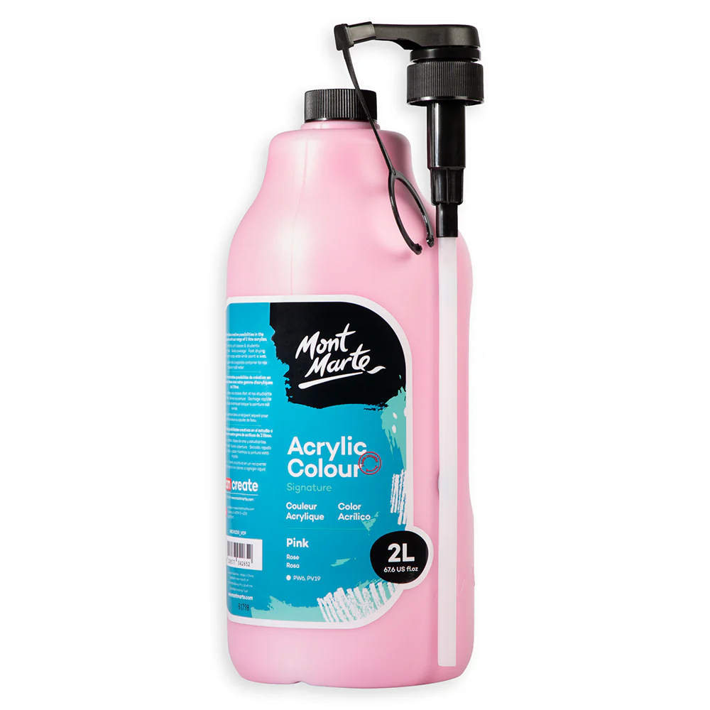 Acrylic Colour Paint Signature 2L Bottle with Pump – Pink