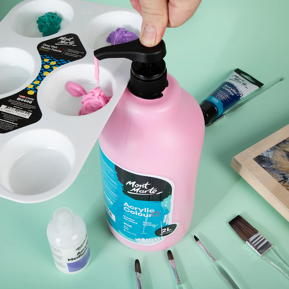 Acrylic Colour Paint Signature 2L Bottle with Pump – Pink - Image 8