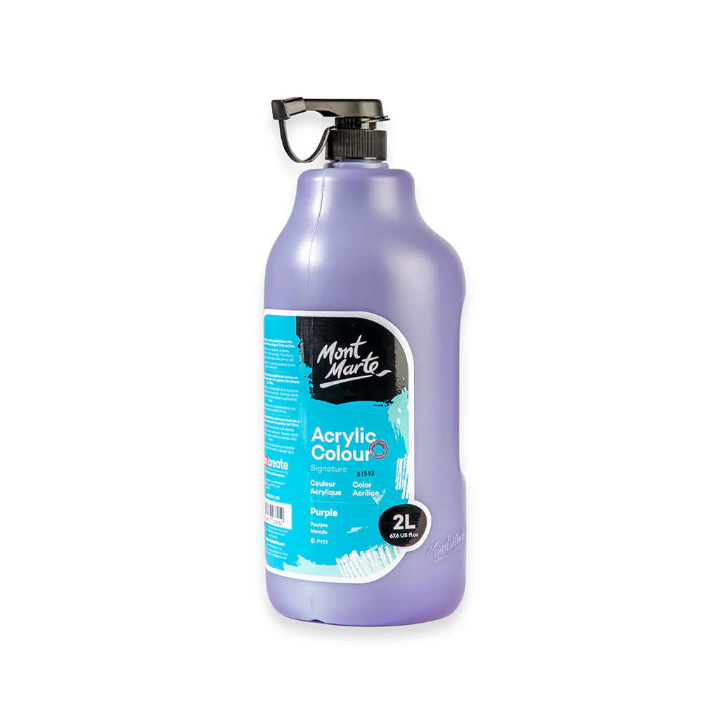 Acrylic Colour Paint Signature 2L Bottle with Pump – Purple - Image 4
