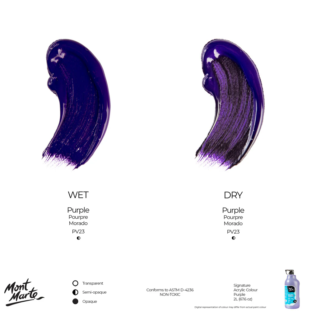 Acrylic Colour Paint Signature 2L Bottle with Pump – Purple - Image 9