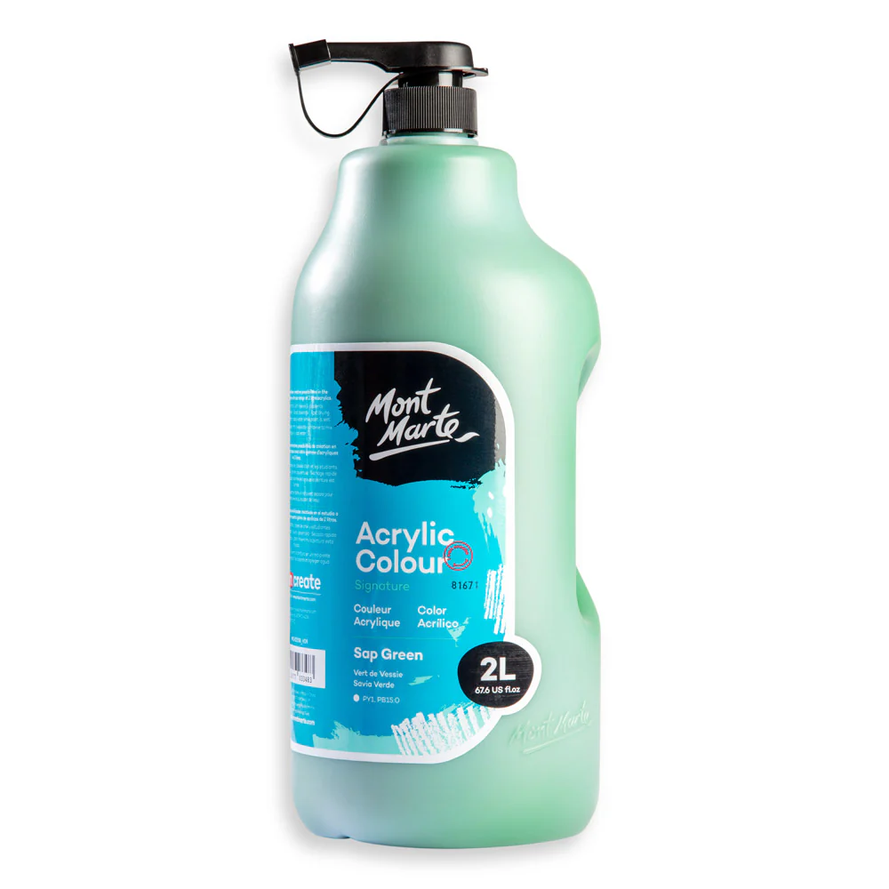 Acrylic Colour Paint Signature 2L Bottle with Pump – Sap Green - Image 2