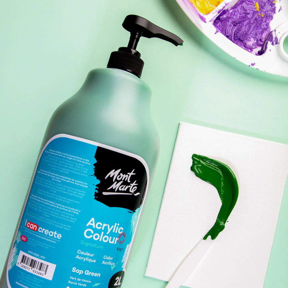 Acrylic Colour Paint Signature 2L Bottle with Pump – Sap Green - Image 6