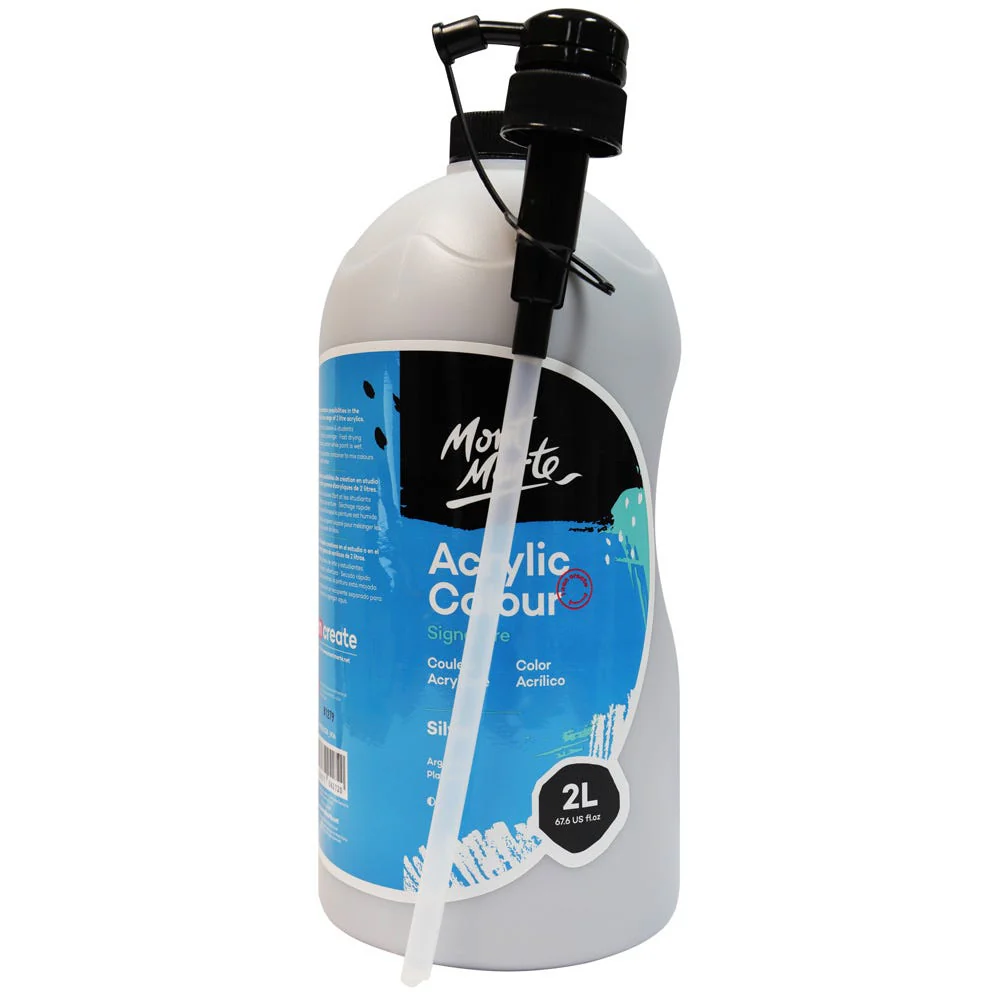 Acrylic Colour Paint Signature 2L Bottle with Pump – Silver
