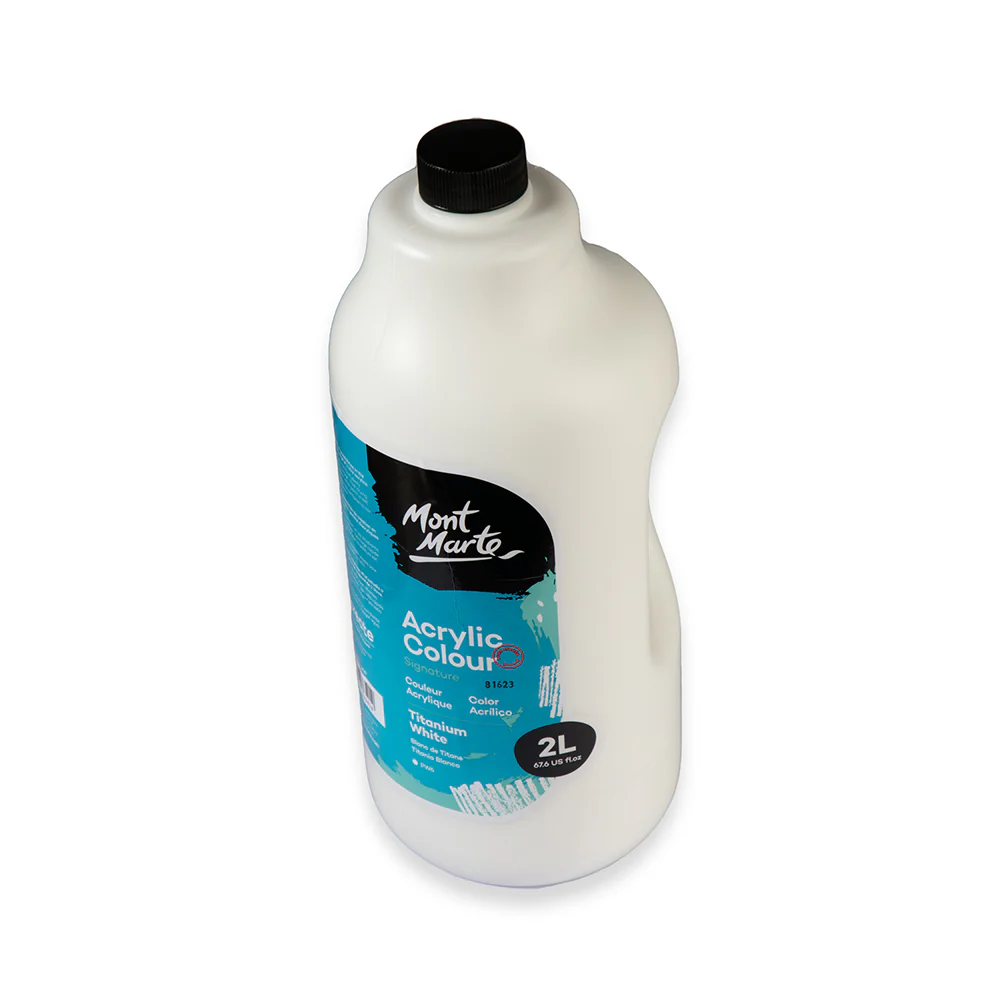 Acrylic Colour Paint Signature 2L Bottle with Pump – Titanium White - Image 2