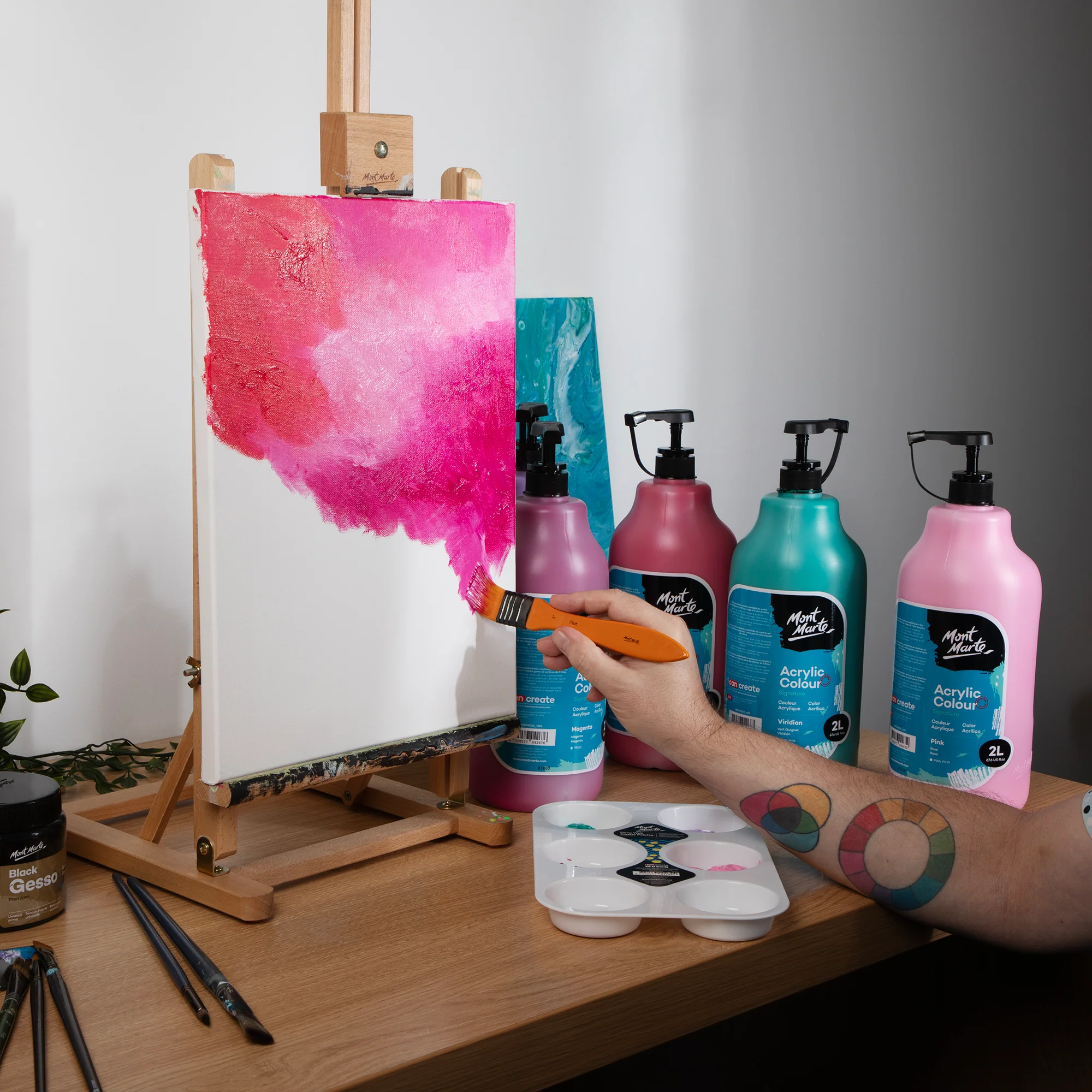 Acrylic Colour Paint Signature 2L Bottle with Pump – Viridian - Image 7