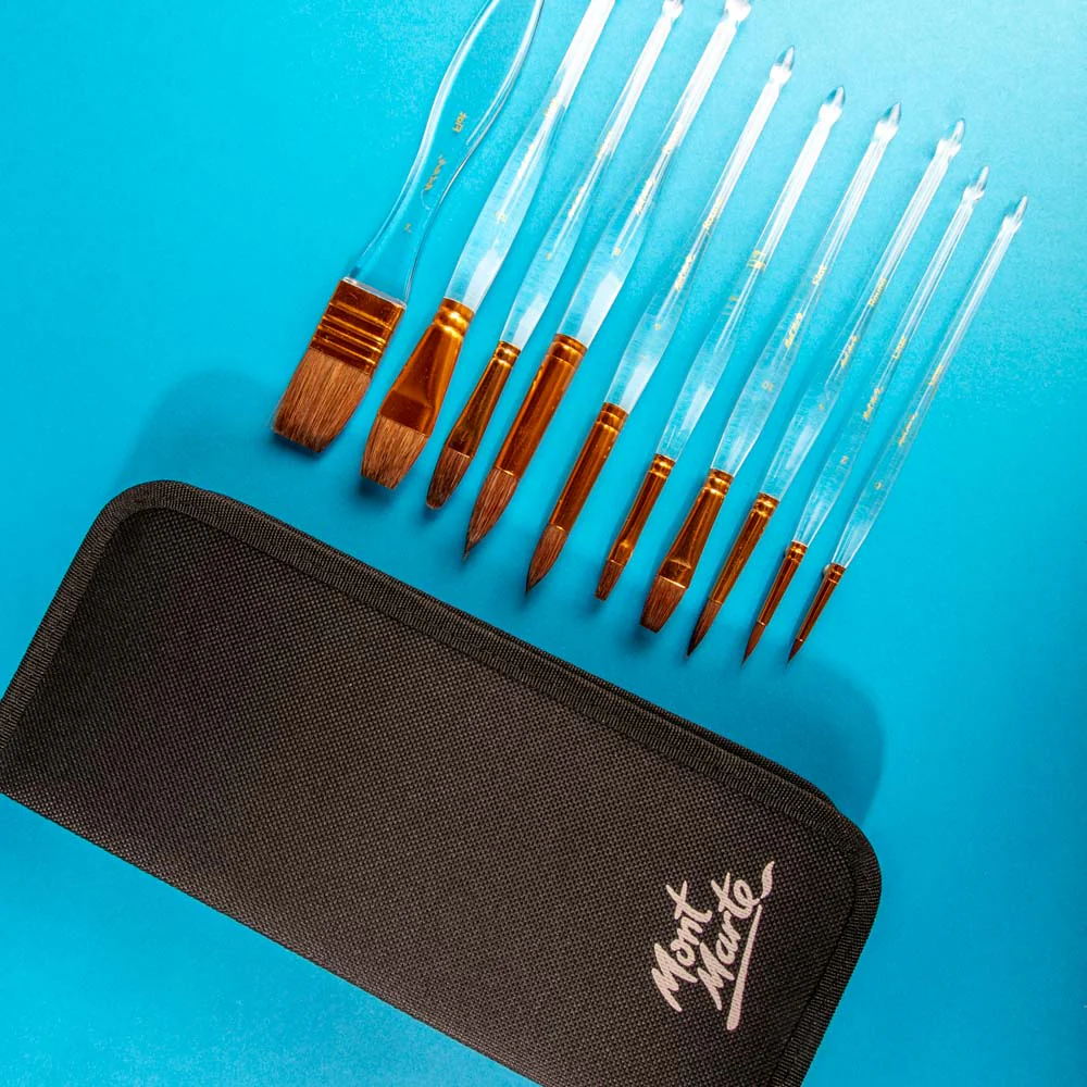 Acrylic Handle Watercolour Brush Set Signature 11pc - Image 2