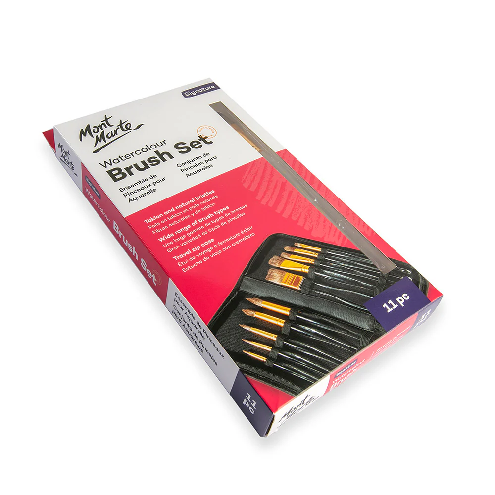 Acrylic Handle Watercolour Brush Set Signature 11pc - Image 3