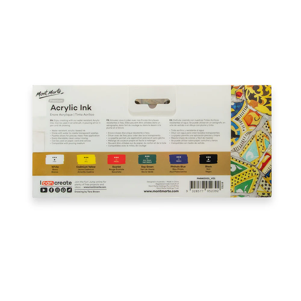 Acrylic Ink Premium 6pc x 20ml - Image 4