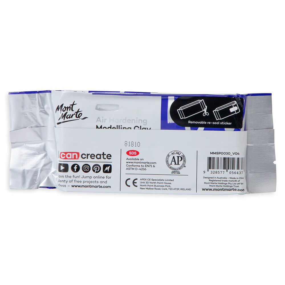 Air Hardening Modelling Clay Premium 250g - White - Image 5