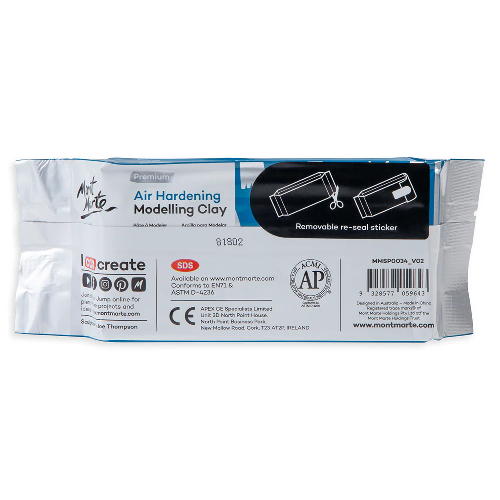 Air Hardening Modelling Clay Premium 500g - Grey - Image 5