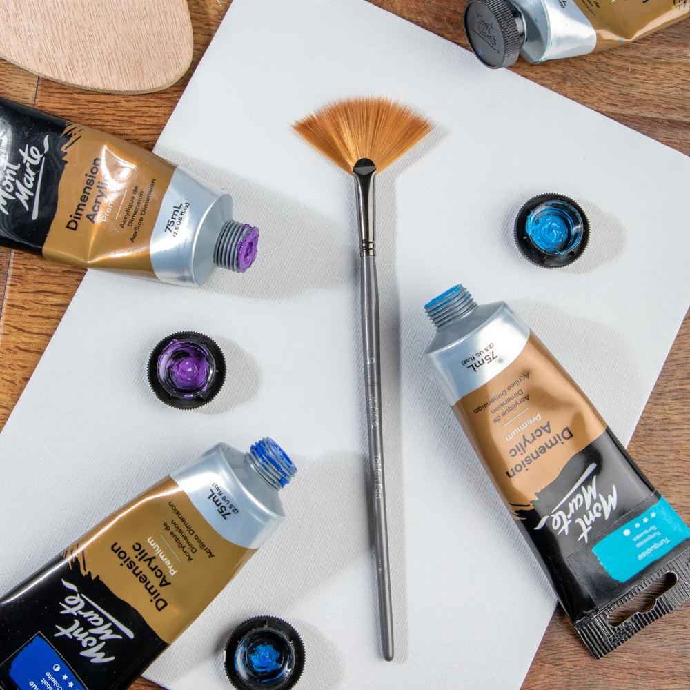 Artist Acrylic Brush Premium Taklon Fan 10 - Image 7