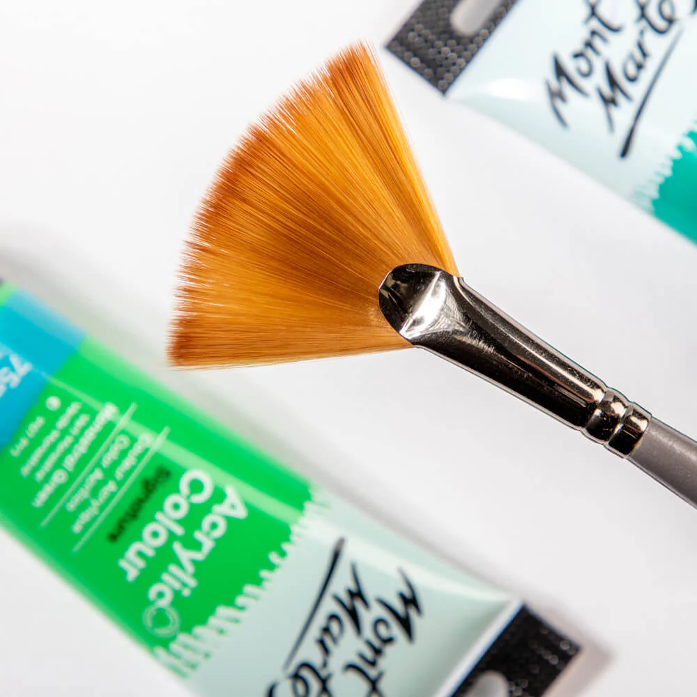 Artist Acrylic Brush Premium Taklon Fan 14 - Image 2