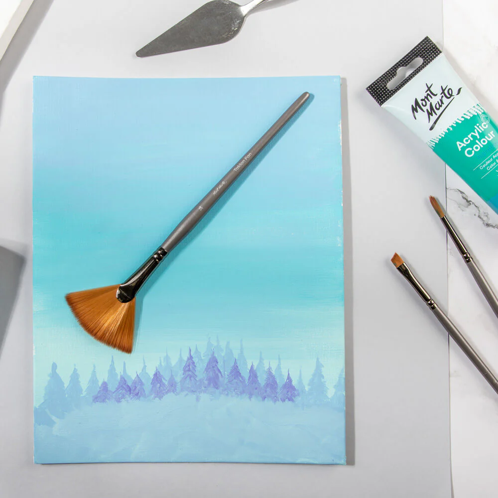 Artist Acrylic Brush Premium Taklon Fan 14 - Image 5