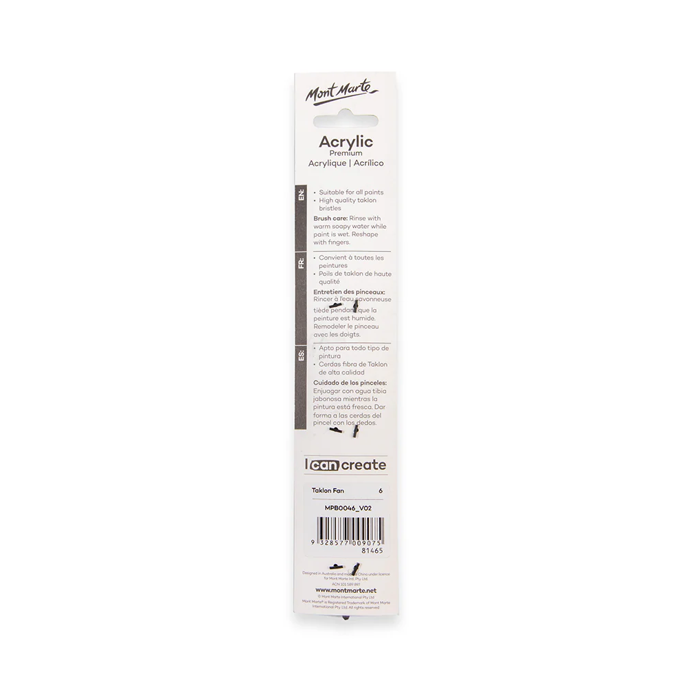 Artist Acrylic Brush Premium Taklon Fan 6 - Image 4