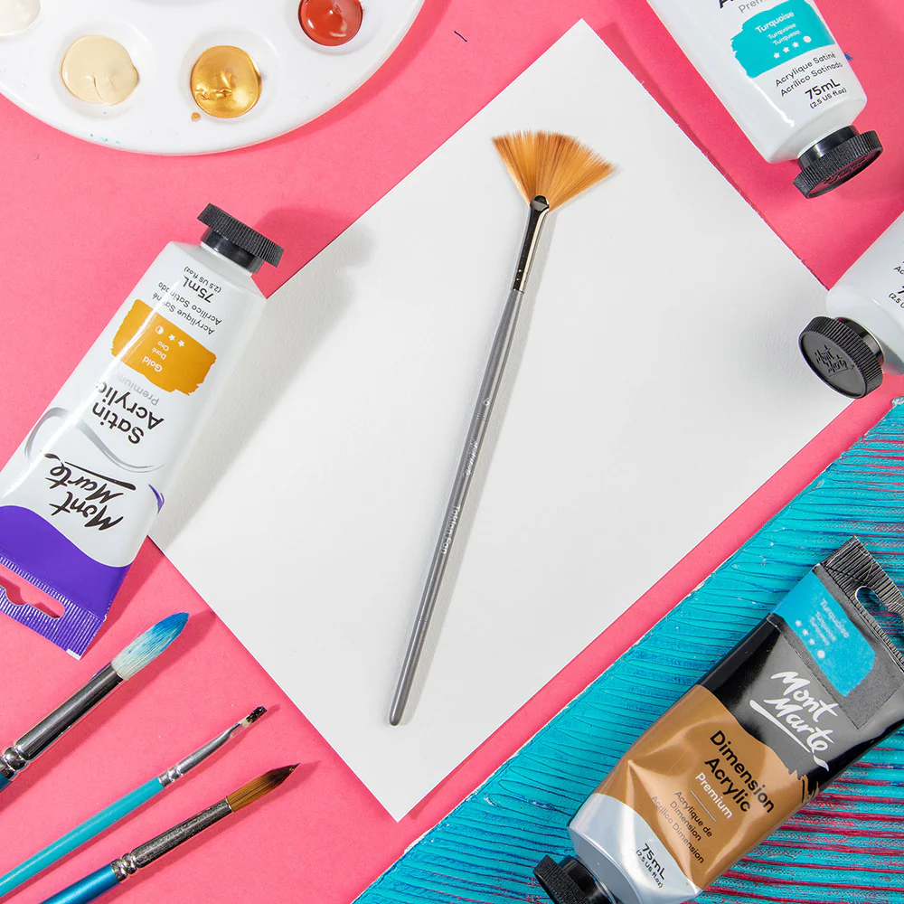 Artist Acrylic Brush Premium Taklon Fan 6 - Image 8