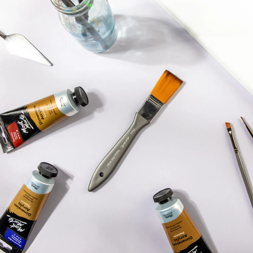 Artist Acrylic Brush Premium Taklon Flat Wide 25mm - Image 5
