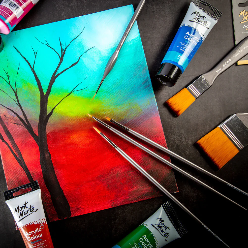 Artist Acrylic Brush Premium Taklon Flat Wide 25mm - Image 6