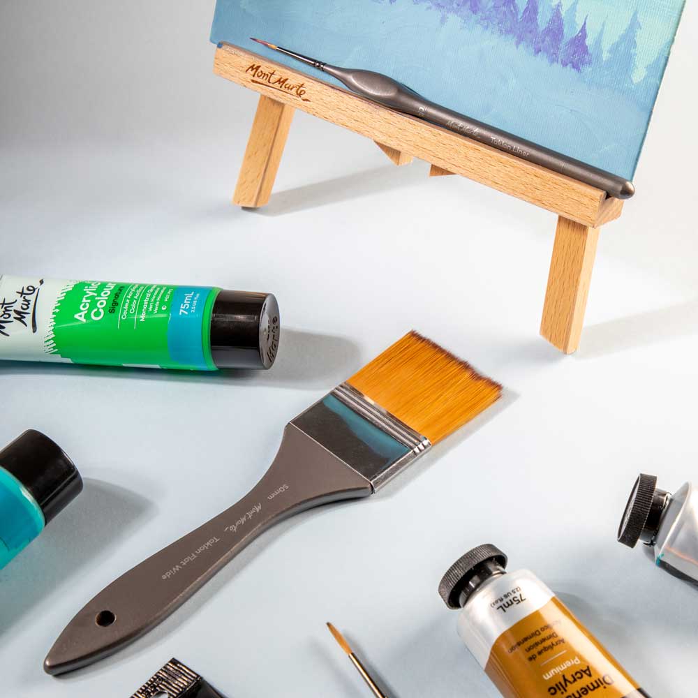 Artist Acrylic Brush Premium Taklon Flat Wide 50mm - Image 7