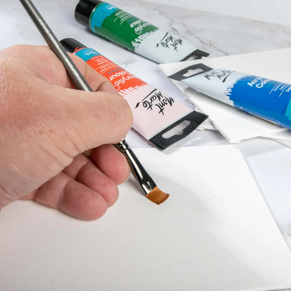 Artist Acrylic Brush Premium Taklon Short Bright 10 - Image 5