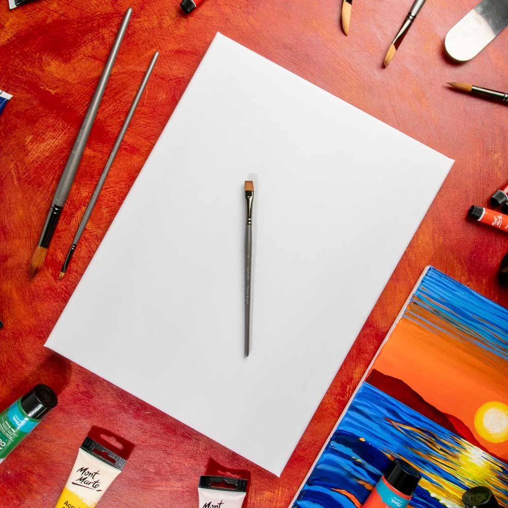 Artist Acrylic Brush Premium Taklon Short Bright 10 - Image 9