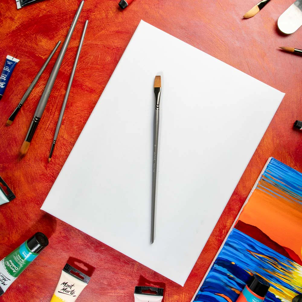 Artist Acrylic Brush Taklon Flat Long 16 - Image 7