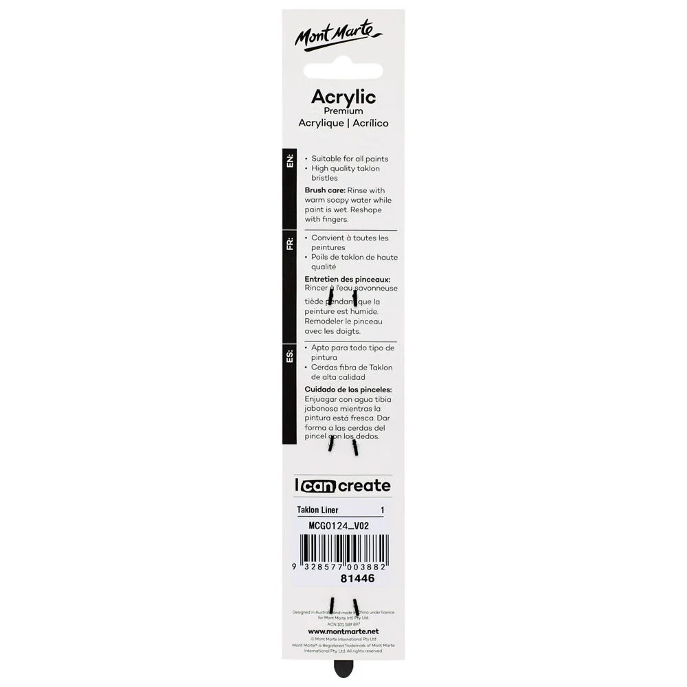 Artist Acrylic Brush Taklon Liner 1 - Image 3