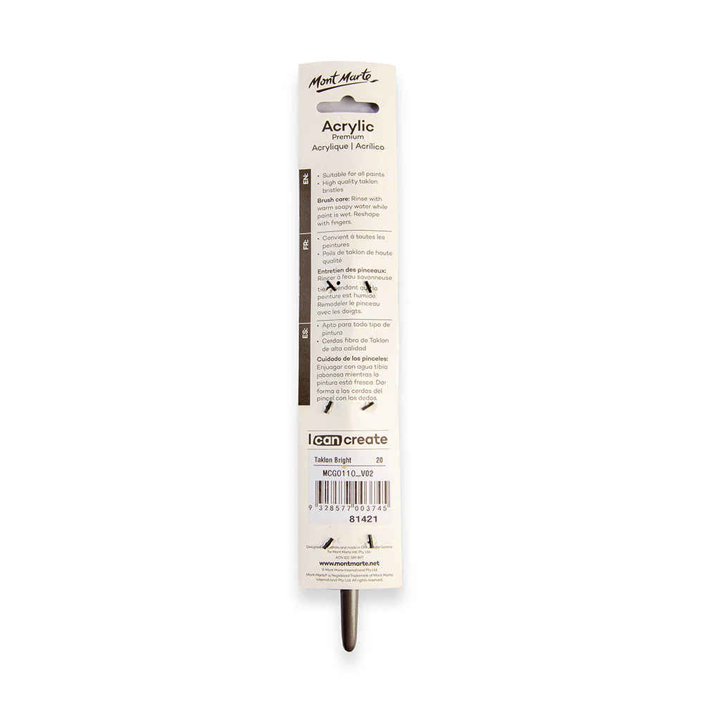 Artist Brush Premium Taklon Bright Short 20 - Image 4