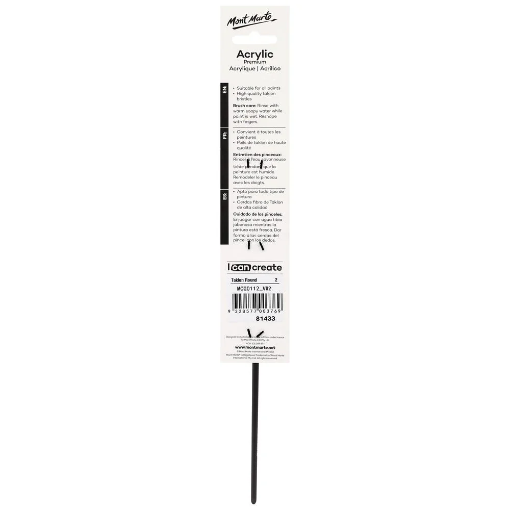 Artist Brush Premium Taklon Round 2 - Image 3