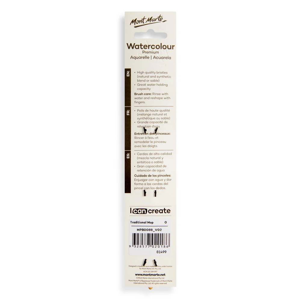 Artist Watercolour Traditional Premium Mop 0 - Image 4