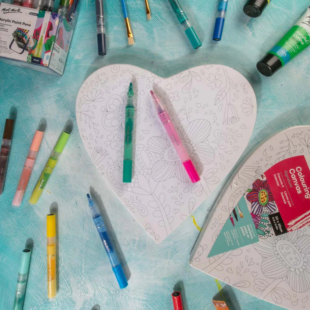 Colouring Canvas Heart Signature 30cm (11.8in) - Blooms - Image 10