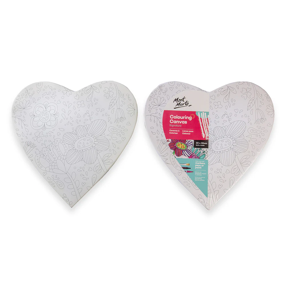 Colouring Canvas Heart Signature 30cm (11.8in) - Blooms - Image 3