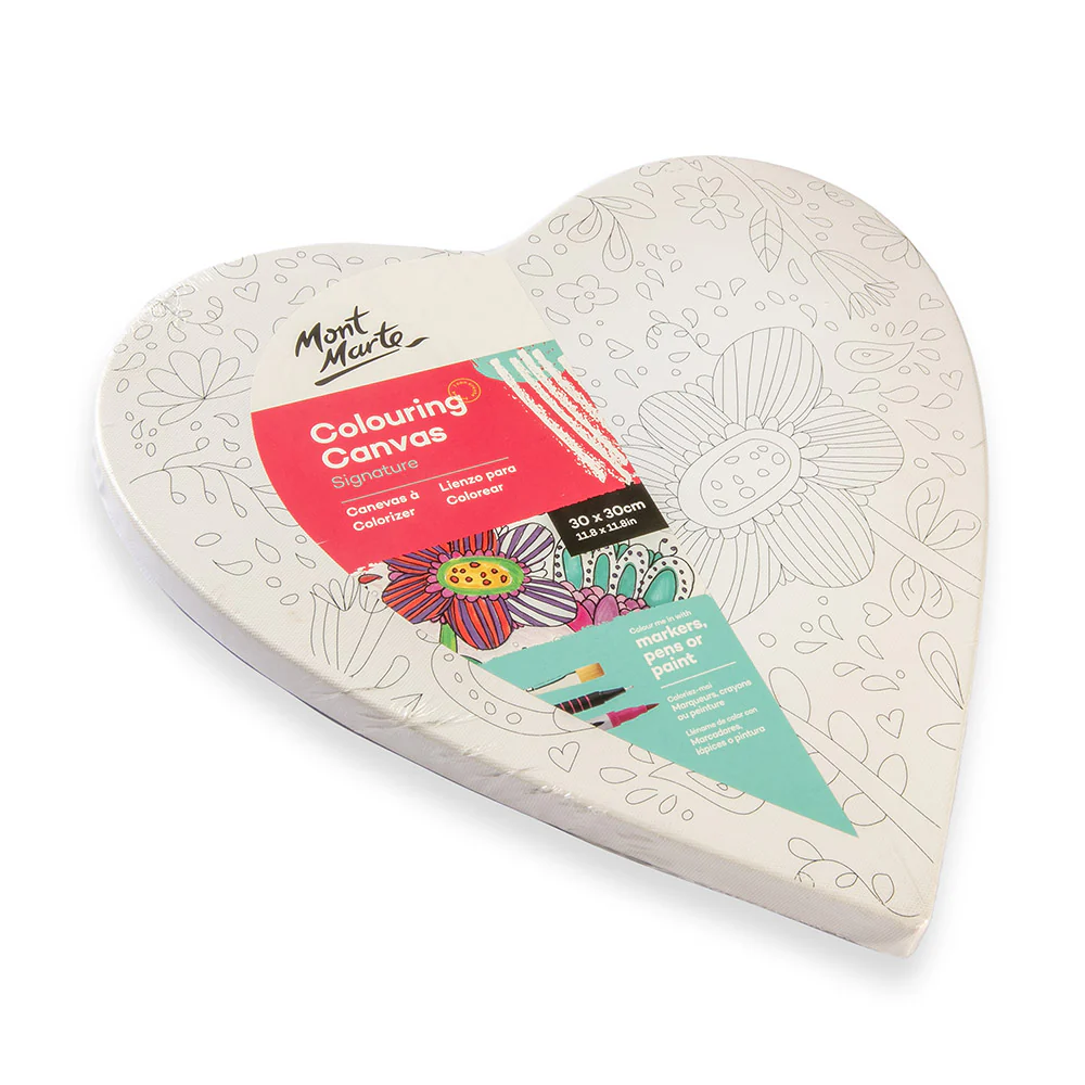 Colouring Canvas Heart Signature 30cm (11.8in) - Blooms - Image 4