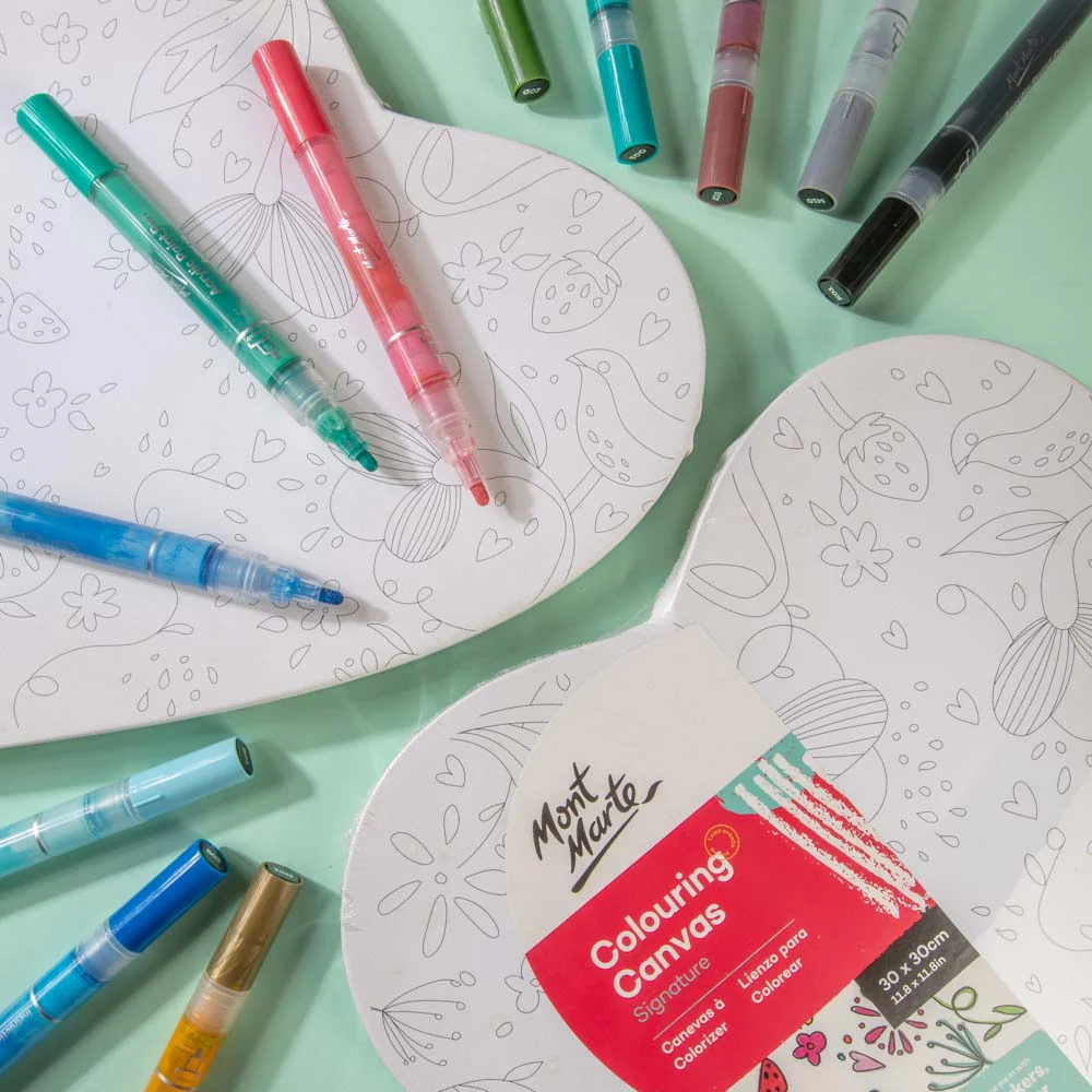 Colouring Canvas Heart Signature 30cm (11.8in) - Blooms - Image 6