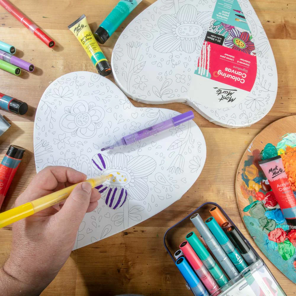 Colouring Canvas Heart Signature 30cm (11.8in) - Blooms - Image 8