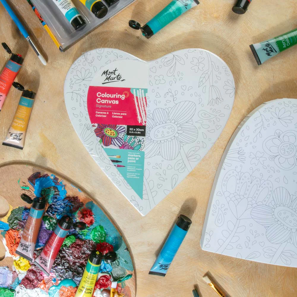 Colouring Canvas Heart Signature 30cm (11.8in) - Blooms - Image 9
