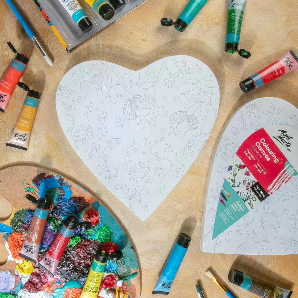 Colouring Canvas Heart Signature 30cm (11.8in) - Spring Season - Image 9