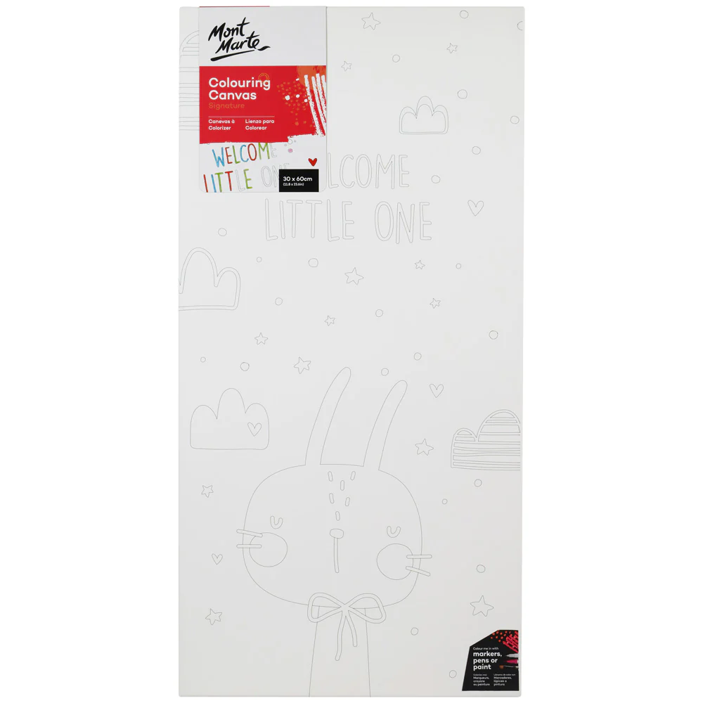 Colouring Canvas Signature 30 x 60cm (11.8 x 23.6in) - Bunny Nursery Art