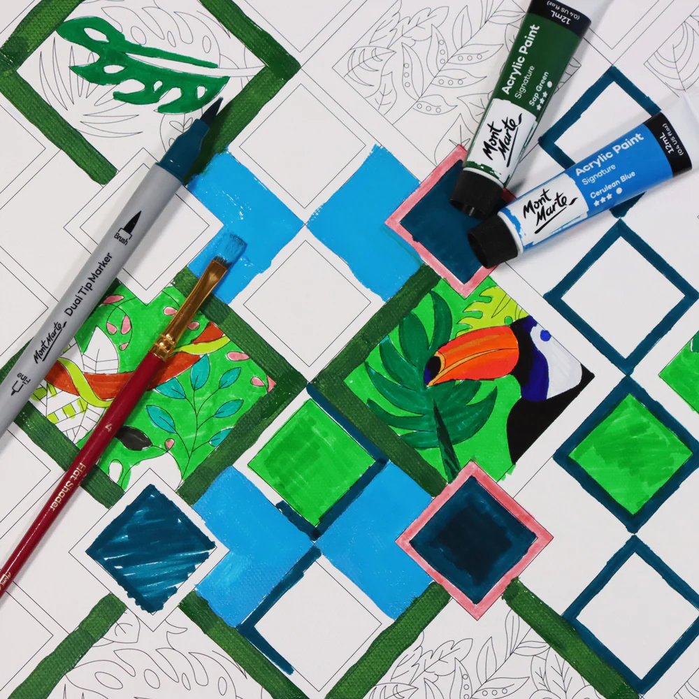 Colouring Canvas Signature 30 x 60cm (11.8 x 23.6in) - Tropical Pattern - Image 3