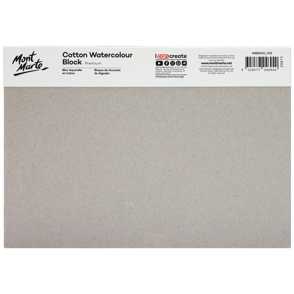 Cotton Watercolour Paper Block Premium 300gsm A5 (8.3 x 5.8in) 12 Sheet - Image 2