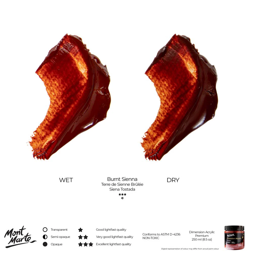 Dimension Acrylic Premium 250ml - Burnt Sienna - Image 11
