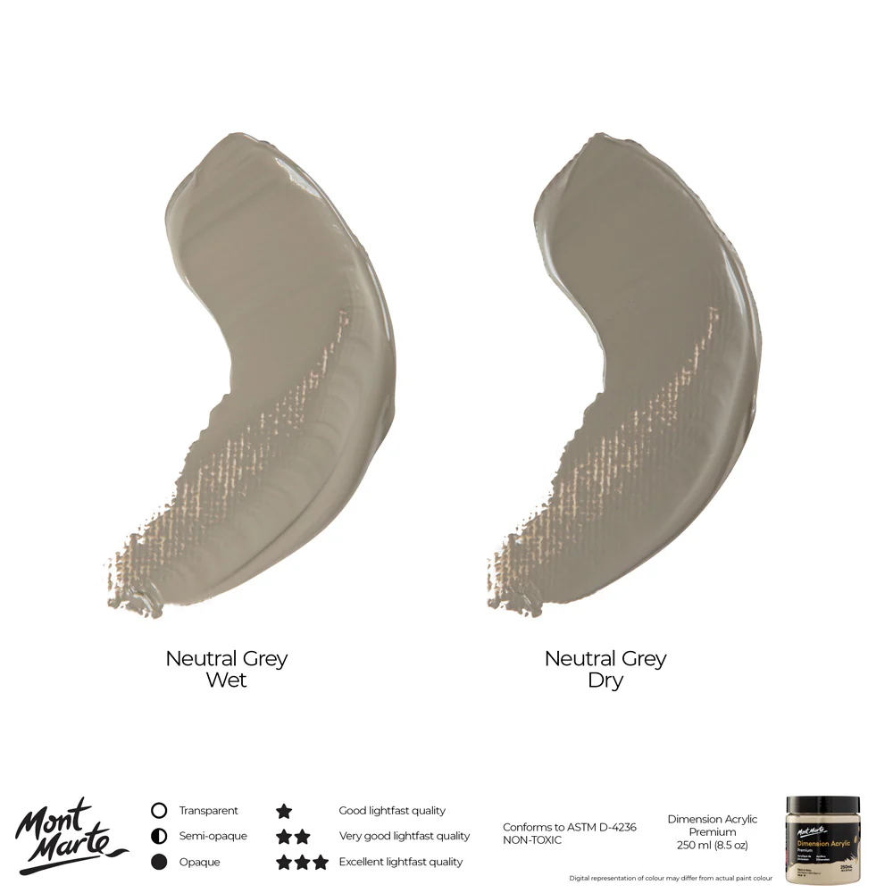 Dimension Acrylic Premium 250ml - Neutral Grey - Image 4