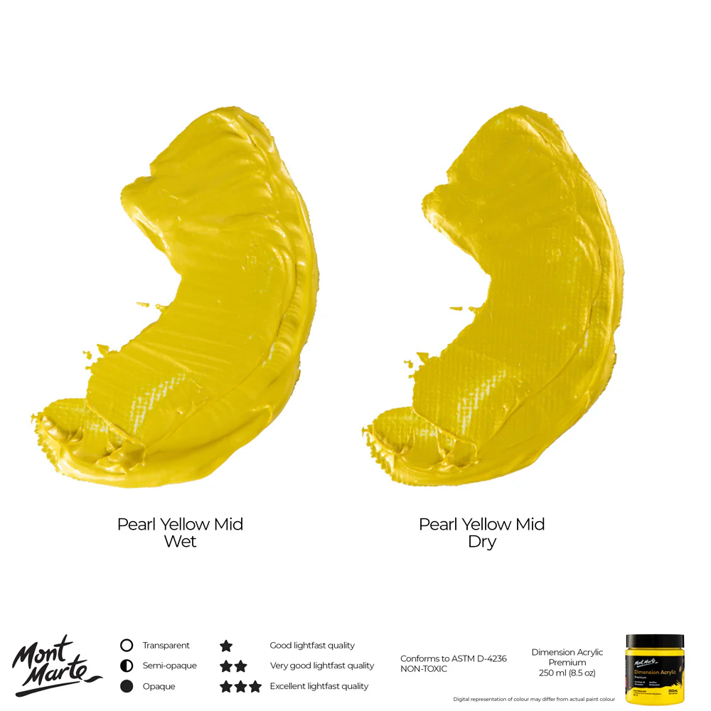 Dimension Acrylic Premium 250ml - Pearl Yellow Mid - Image 4